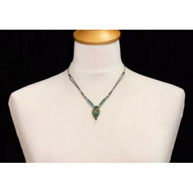 Collier argent multicolore vert et bleu AYALABAR Alitza