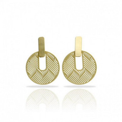 Boucles d'oreilles or femme rondes graphiques Bau RAS® Bijoux
