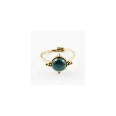 Bague Femme Or et Malachite en Acier Inoxydable " Salomé" - ZAG Bijoux