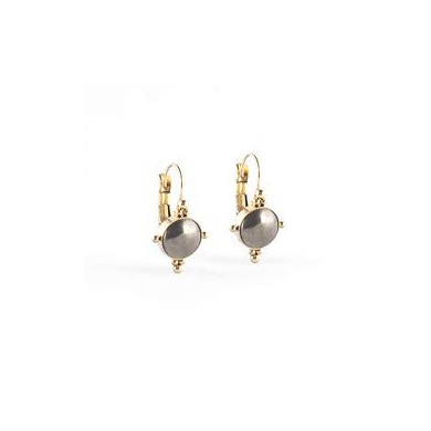 Boucles d'oreilles acier doré inoxydable et pyrite ZAG Salomé