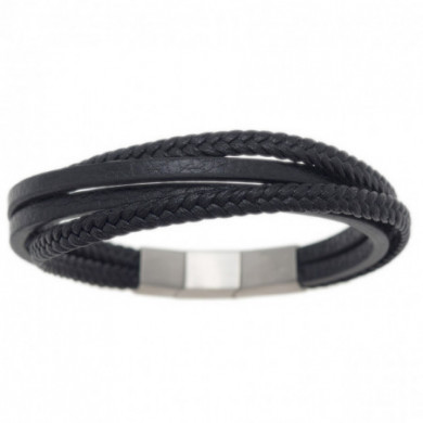 Bracelet homme cuir noir ONE MAN SHOW