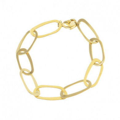 Bracelet acier doré mailles ovales ajourées ZAG Bijoux