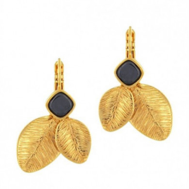 Boucles d’oreilles femme or Hématite Vanille TARATATA Bijoux