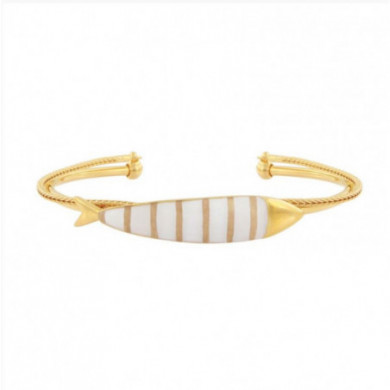 Bracelet femme or Sardine blanc et doré TARATATA Bijoux