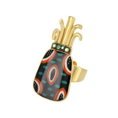 Bague femme or Ananas multicolore Awa TARATATA