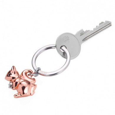 Porte-clés original femme écureuil rosé TROIKA