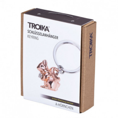 Porte-clés original femme écureuil rosé TROIKA