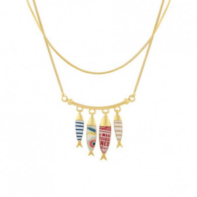 Collier femme or Sardine multicolore TARATATA Bijoux
