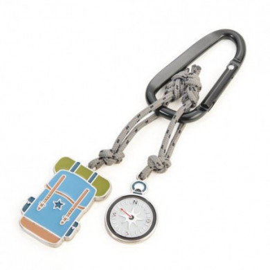 Porte-clés original mousqueton sac à dos boussole TROIKA pour homme ou femme
