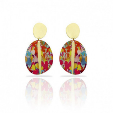 Boucles d’oreilles or femme multicolore Botanico RAS® Bijoux