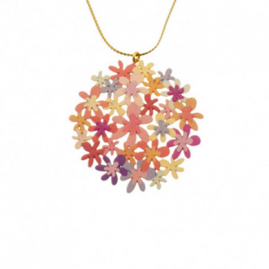 Collier or femme RAS® Hortensia multicolore orange