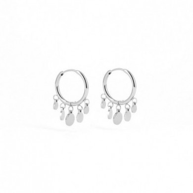 Mini créoles acier inoxydable pampilles rondes ZAG