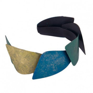 Bracelet femme bracelet bronze vert clair, foncé et bleu Influences.