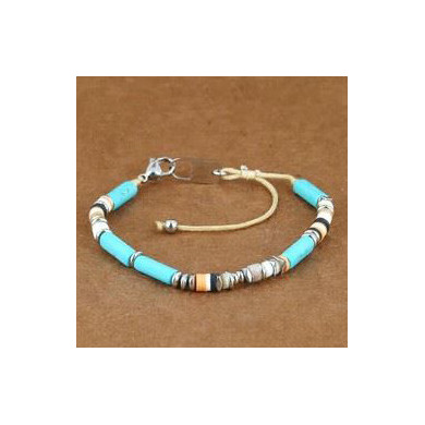 Bracelet homme en acier inoxydable pierres turquoises ZAG