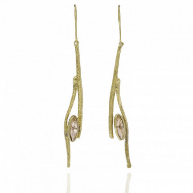 Boucles d'oreilles femmes bronze cristal rose clair KALLIOPE.