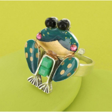 Bague femme argent grenouille bleu Rainette TARATATA Bijoux