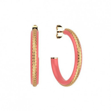 Boucles d’oreille femme, boucles d’oreilles or et laque corail Sunset LES CADETTES