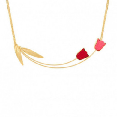 Collier femme or Tulipe rose FanFan TARATATA Bijoux