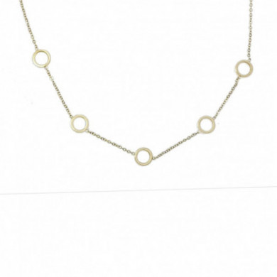 Collier acier doré cercles ZAG