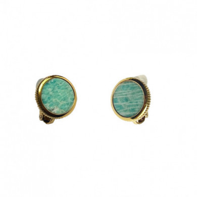 Boucles d’oreilles acier inoxydable amazonite turquoise ZAG
