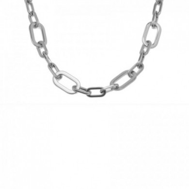 Collier acier maille ovale ajouré ZAG