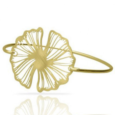 Bracelet or femme feuille de ginkgo RAS® Bijoux