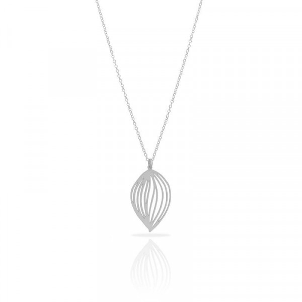 Collier Laiton argenté feuille RAS® Life Collier Laiton argenté feuille RAS® Life