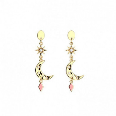 Boucles d’oreilles or LES CADETTES Felicidad laque et oxydes de zirconium