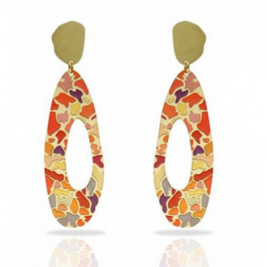 Boucles d’oreilles or femme multicolore Alba grande RAS® Bijoux
