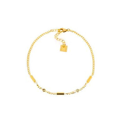 Chaine de cheville or ornée d'oxydes de zirconium ZAG