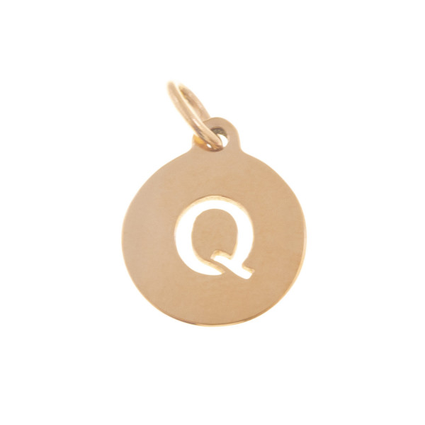 Pendentif ZAG rosé lettre 'Q'