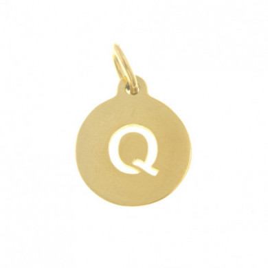 Pendentif ZAG doré lettre 'Q'