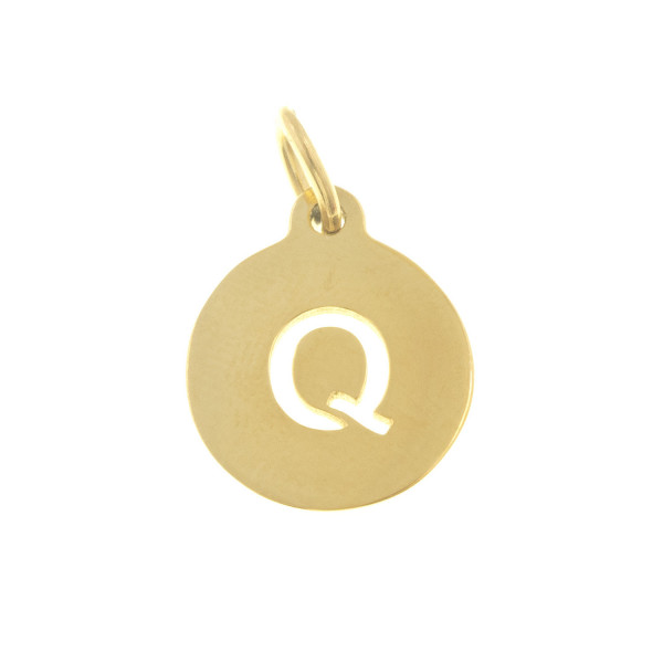 Pendentif ZAG doré lettre 'Q'