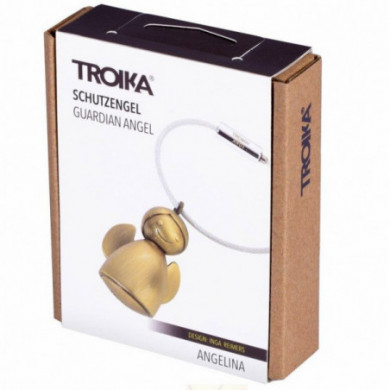 Porte-clés original femme ange gardien or TROIKA