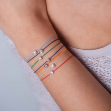 Bracelet or femme diamant véritable cordon bleu marine Filles en or