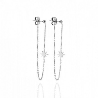 Boucles d’oreilles acier inoxydable étoile du nord ZAG