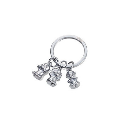 Porte-clés argenté original trois singes TROIKA