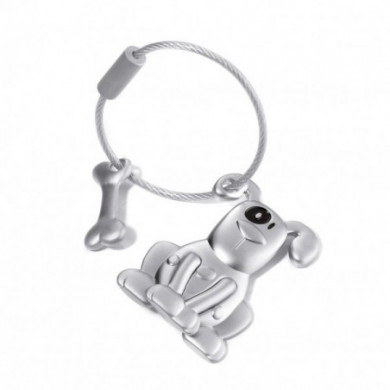 Porte-clés original homme ou femme  chien, son os COULEUR TROIKA