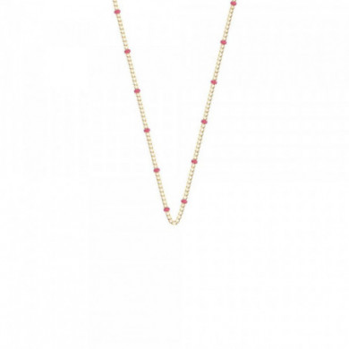 Collier femme, collier or et perles fuchsia LES CADETTES