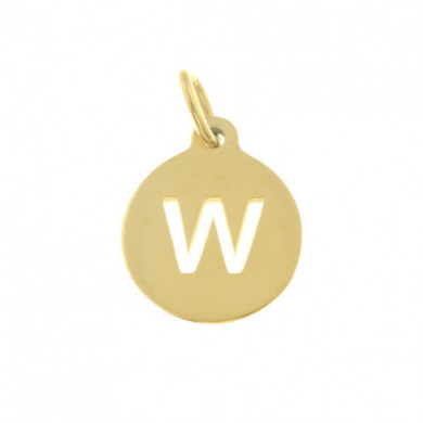 Pendentif ZAG doré lettre 'W'