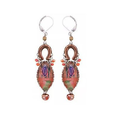 Boucles d’oreilles argent multicolore AYALABAR Rose