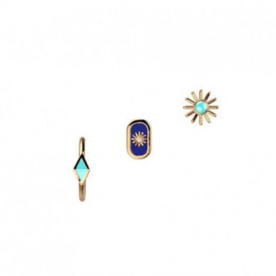 Trois boucles d’oreilles femme, trois boucles d’oreilles or Felicidad LES CADETTES