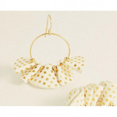 Boucles d’oreilles Or femme cuir pois doré FLOWERS FOR ZOE
