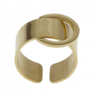 Bague acier doré style boucle Ceintura ZAG Bijoux