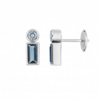 Boucles d'oreilles or 18 carats topazes bleues JOELLI