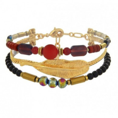 Bracelet femme or multicolore Grenat TARATATA Bijoux