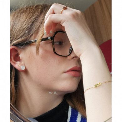 Bracelet femme bracelet or jaune et pierre citrine,peridot JOELLI