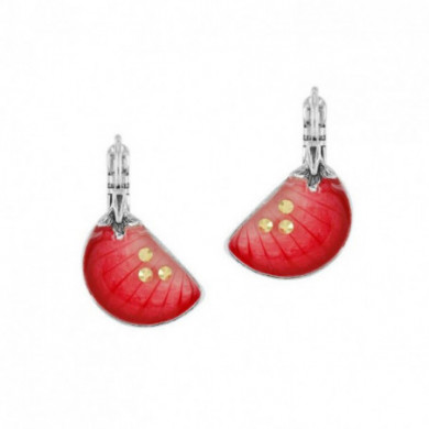 Boucles d’oreilles femme argent rouge, coeur d'Artichaut TARATATA