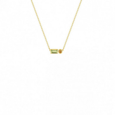 Collier or 18 carats péridot vert et citrine jaune JOELLI