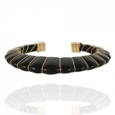 Bracelet femme jonc or acétate noire GAS Cyclade